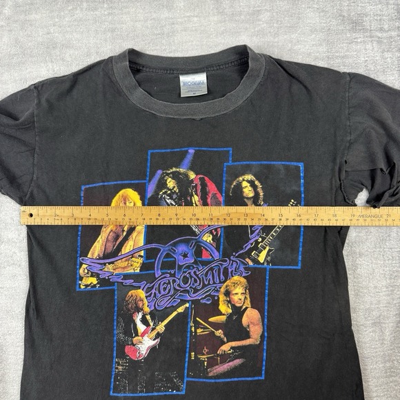 Vtg Aerosmith Shirt Mens Medium Black North America 1990 Pump Tour Single Stitch - Picture 9 of 10